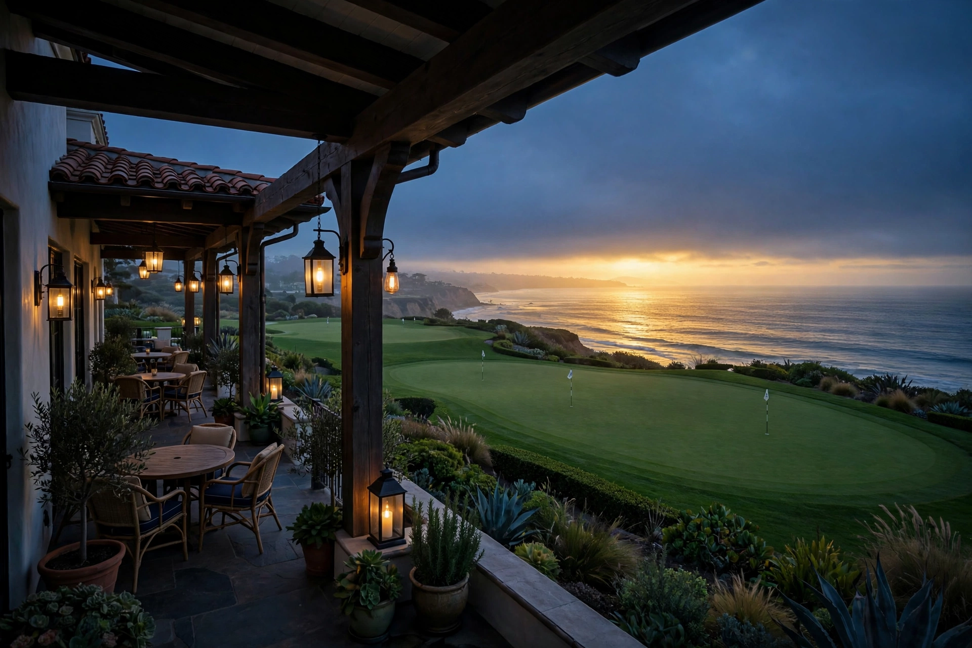 Newport Beach Country Club course and clubhouse