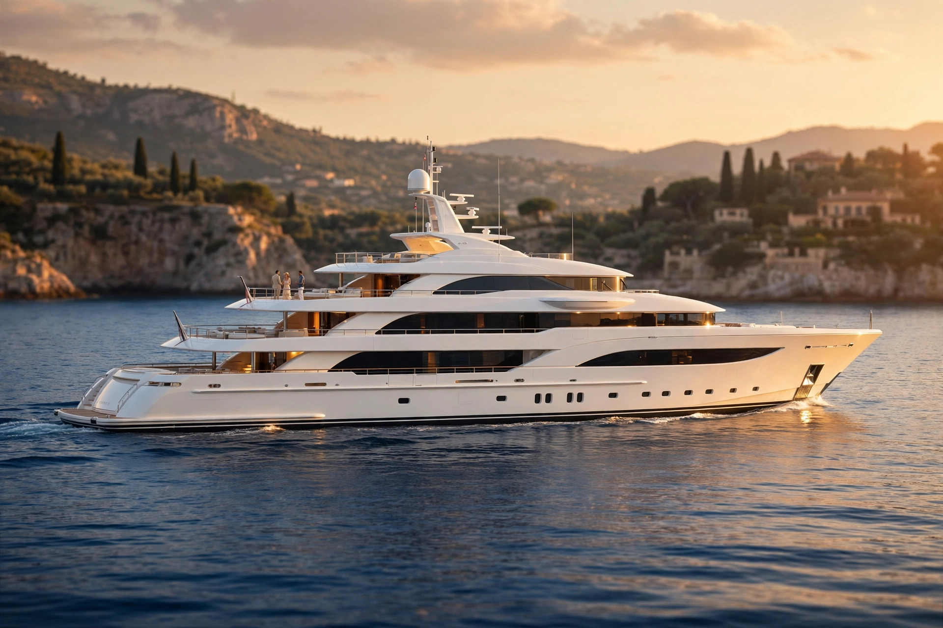 Yacht at sunset